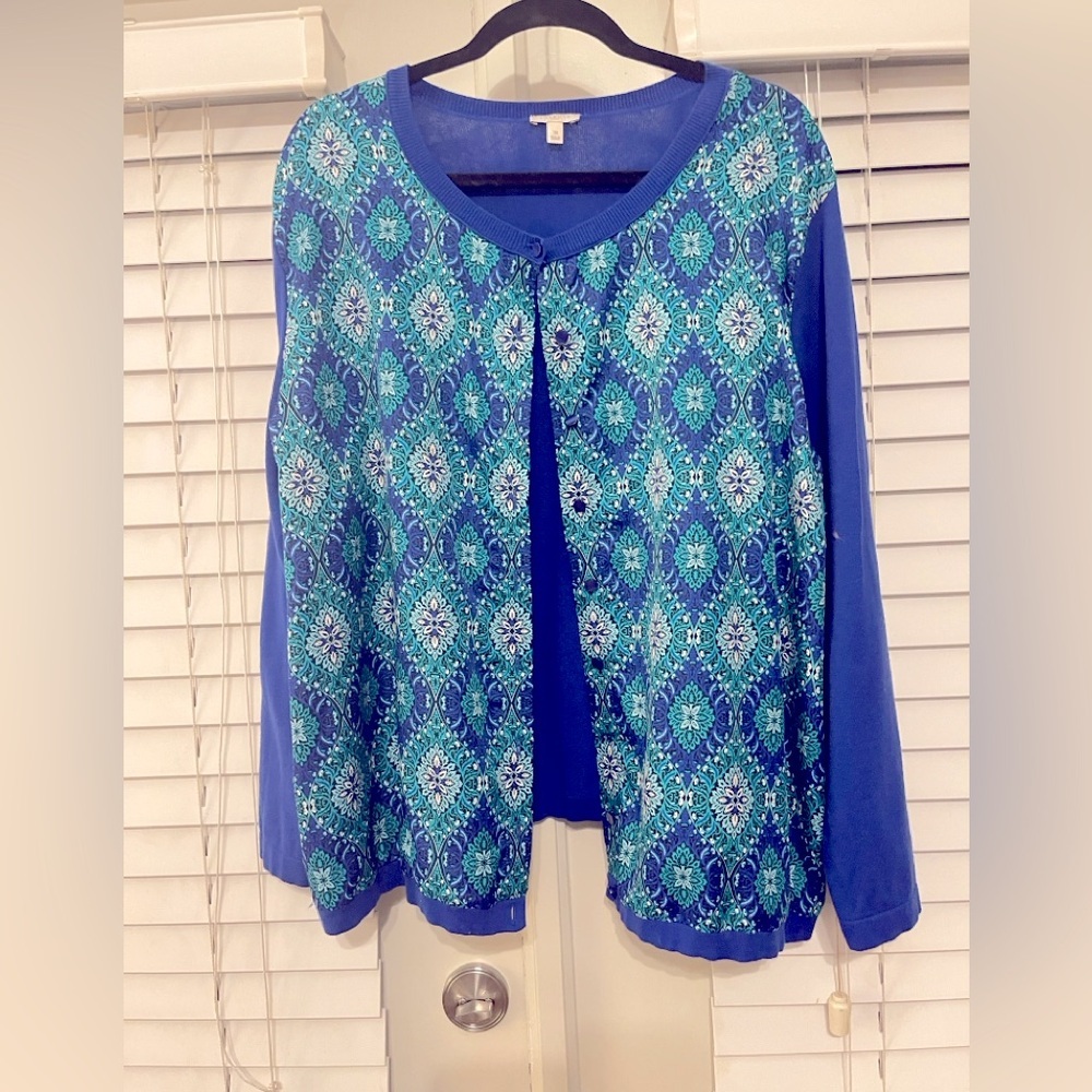 Talbots Women’s Peacock cardigan in size 3x